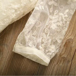 Girls Round Neckline Hollow Lace Embroidered Princess Dress