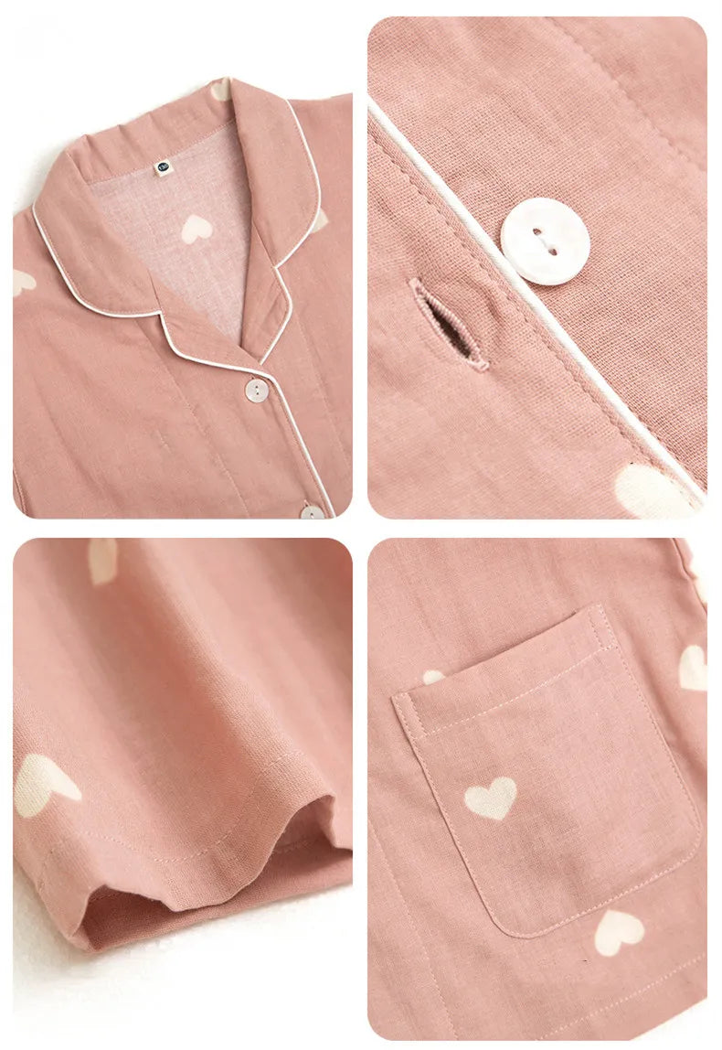 Spring & Summer Cotton Gauze Pajama Set
