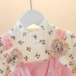 Girls’ Long Sleeve Cute Cherry Bear Dress