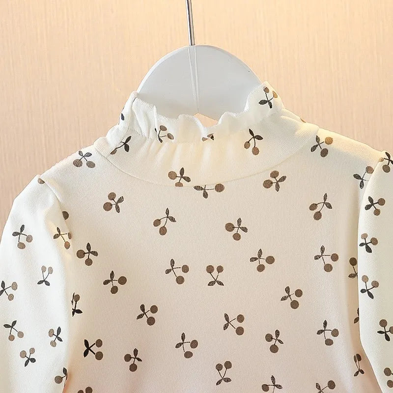 Girls’ Long Sleeve Cute Cherry Bear Dress