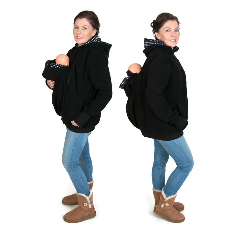 Three-in-one Multi-functional Mother Kangaroo Sweater Coat